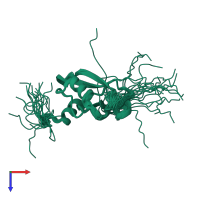 PDB entry 2db5 coloured by chain, ensemble of 20 models, top view.