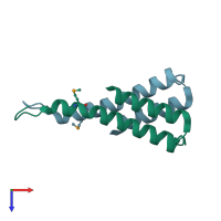 PDB entry 2db7 coloured by chain, top view.
