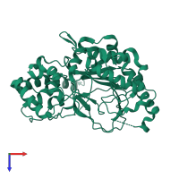 PDB entry 2dbi coloured by chain, top view.