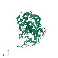 Cathepsin B in PDB entry 2dc6, assembly 1, side view.