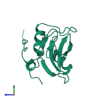 Monomeric assembly 1 of PDB entry 2dcr coloured by chemically distinct molecules, side view.