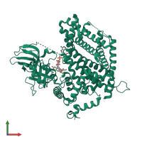 PDB entry 2ddh coloured by chain, front view.