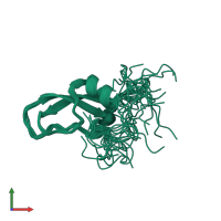 PDB entry 2ddi coloured by chain, ensemble of 20 models, front view.
