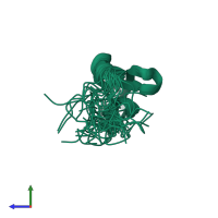 PDB entry 2ddj coloured by chain, ensemble of 20 models, side view.