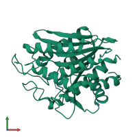 PDB entry 2dea coloured by chain, front view.