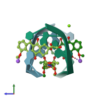 PDB entry 2des coloured by chain, side view.
