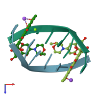 PDB entry 2des coloured by chain, top view.