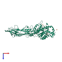 PDB entry 2dew coloured by chain, top view.