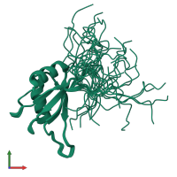 PDB entry 2dgs coloured by chain, ensemble of 20 models, front view.