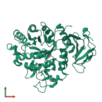 PDB entry 2dh2 coloured by chain, front view.