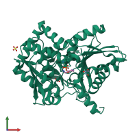 PDB entry 2dh5 coloured by chain, front view.