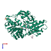 PDB entry 2dh5 coloured by chain, top view.