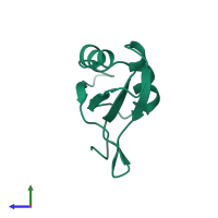 Monomeric assembly 1 of PDB entry 2dh9 coloured by chemically distinct molecules, side view.