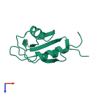 Monomeric assembly 1 of PDB entry 2dh9 coloured by chemically distinct molecules, top view.