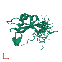 PDB entry 2dh9 coloured by chain, ensemble of 20 models, front view.