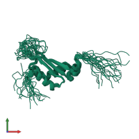 PDB entry 2dhm coloured by chain, ensemble of 20 models, front view.