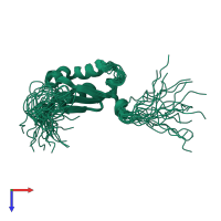 PDB entry 2dhm coloured by chain, ensemble of 20 models, top view.
