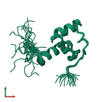 PDB entry 2di0 coloured by chain, ensemble of 20 models, front view.