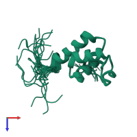 PDB entry 2di0 coloured by chain, ensemble of 20 models, top view.