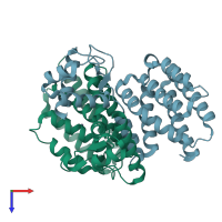 PDB entry 2di3 coloured by chain, top view.