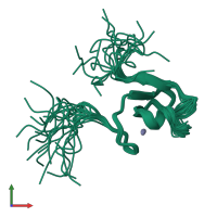 PDB entry 2did coloured by chain, ensemble of 20 models, front view.