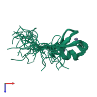 PDB entry 2did coloured by chain, ensemble of 20 models, top view.