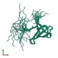 PDB entry 2dig coloured by chain, ensemble of 20 models, front view.