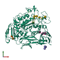 PDB entry 2dij coloured by chain, front view.