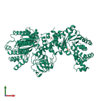 PDB entry 2dik coloured by chain, front view.