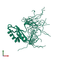 PDB entry 2diu coloured by chain, ensemble of 20 models, front view.