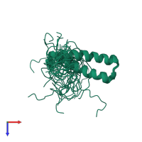 PDB entry 2djv coloured by chain, ensemble of 20 models, top view.