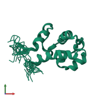 PDB entry 2dkx coloured by chain, ensemble of 20 models, front view.