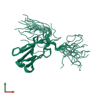 PDB entry 2dlg coloured by chain, ensemble of 20 models, front view.