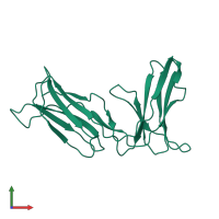 PDB entry 2dli coloured by chain, front view.