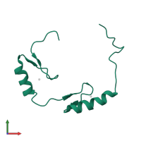 Zinc finger protein 692 in PDB entry 2dlk, assembly 1, front view.
