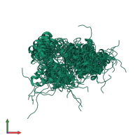 PDB entry 2dlq coloured by chain, ensemble of 20 models, front view.