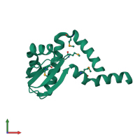 PDB entry 2dma coloured by chain, front view.