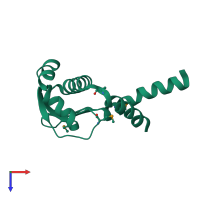 PDB entry 2dma coloured by chain, top view.