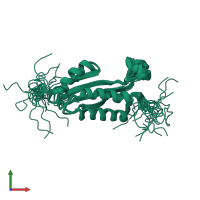 PDB entry 2dmf coloured by chain, ensemble of 20 models, front view.