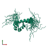 PDB entry 2dmq coloured by chain, ensemble of 20 models, front view.