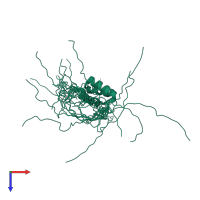 PDB entry 2dmt coloured by chain, ensemble of 20 models, top view.