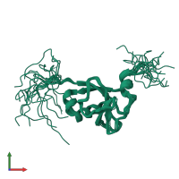 PDB entry 2dnf coloured by chain, ensemble of 20 models, front view.