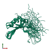 PDB entry 2dnh coloured by chain, ensemble of 20 models, front view.