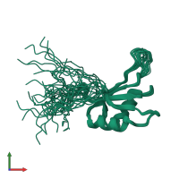 PDB entry 2dnm coloured by chain, ensemble of 20 models, front view.