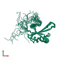 PDB entry 2dny coloured by chain, ensemble of 20 models, front view.