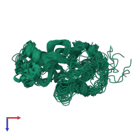 PDB entry 2do8 coloured by chain, ensemble of 20 models, top view.