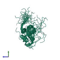 PDB entry 2do9 coloured by chain, ensemble of 20 models, side view.