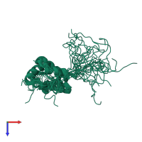 PDB entry 2do9 coloured by chain, ensemble of 20 models, top view.