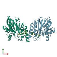 PDB entry 2doo coloured by chain, front view.