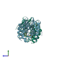 PDB entry 2doo coloured by chain, side view.